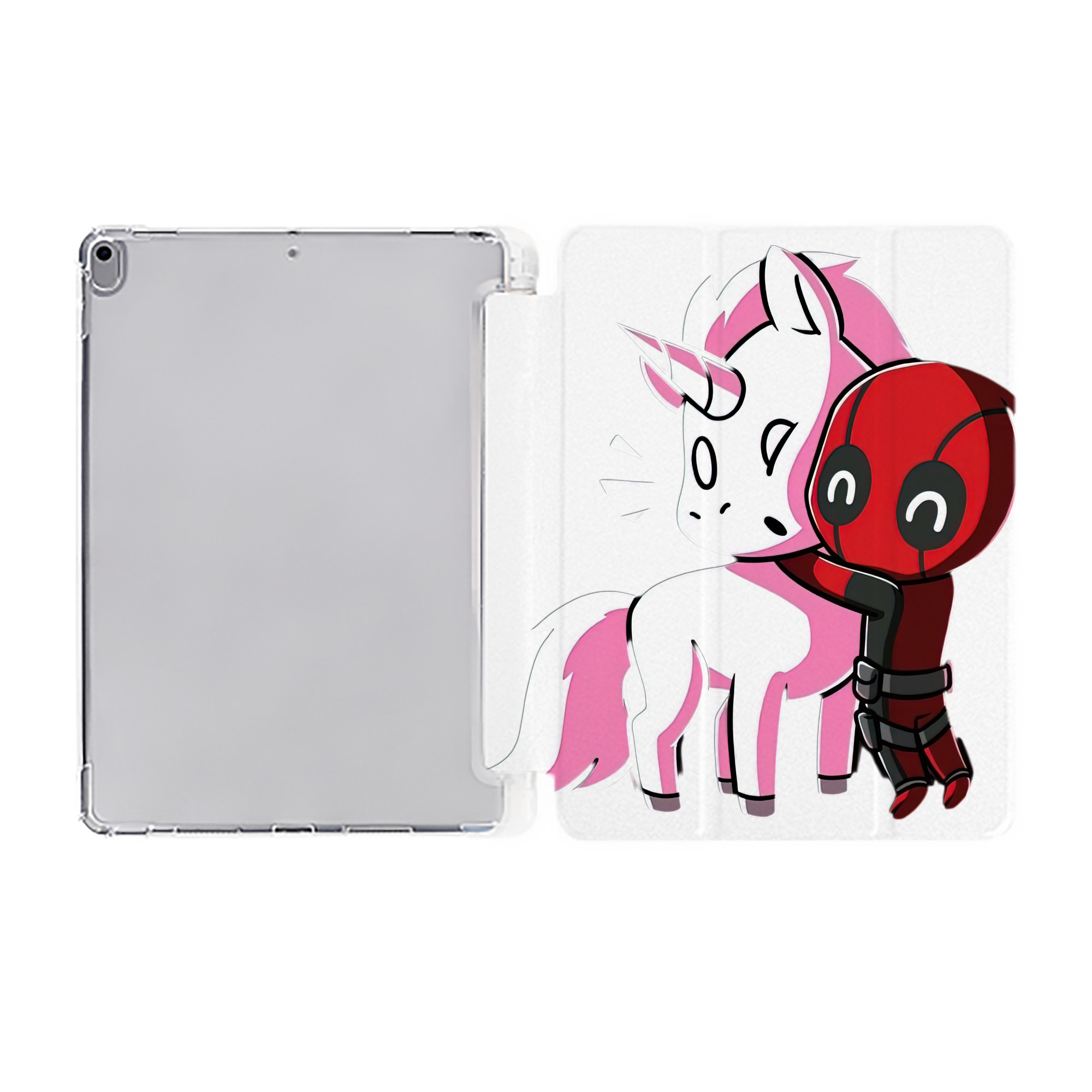 （画像用） Deadpool デッドプール IPad ケース ペン収納付き 三つ折りスタンド PUレザー×シリコン 対応機種9.5/10.5/10.9インチ